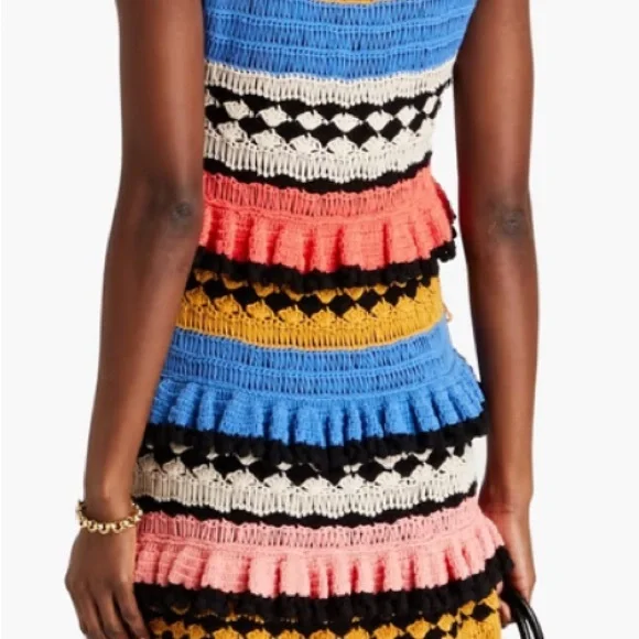 Zimmerman Tiered pompom-embellished crocheted cotton mini dress - Picture 6 of 6